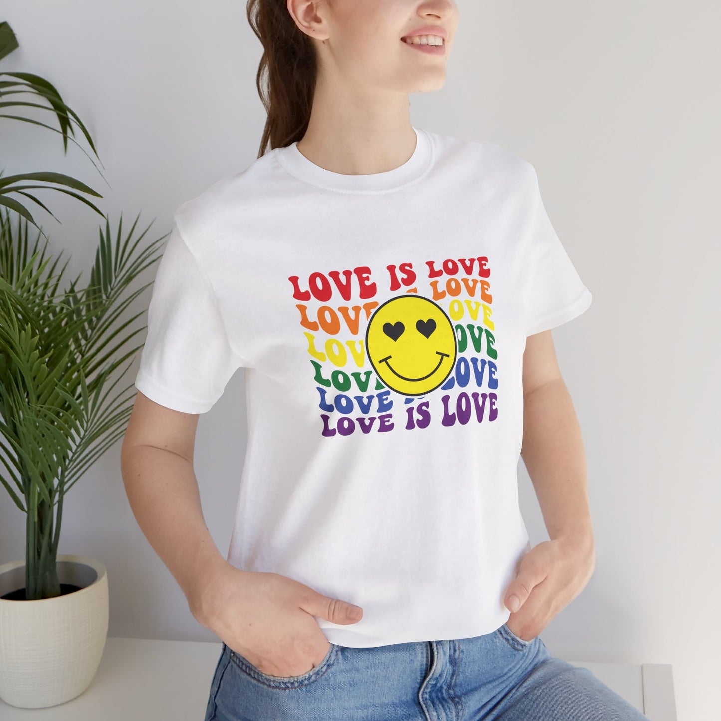 Love Is Love Rainbow Smiley T-Shirt