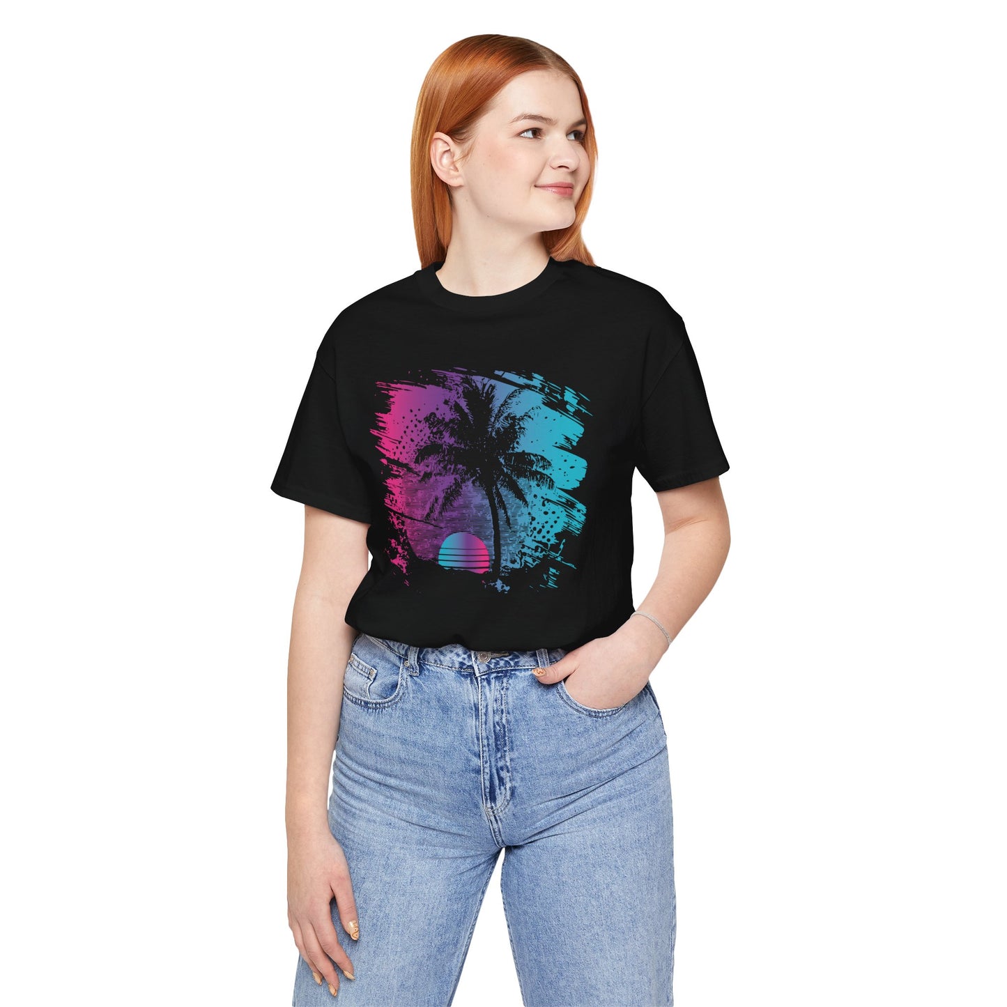 Retro Palm Sunset Tee — Vintage Beach Palm Tree T-Shirt