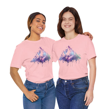 Space Mountain Watercolor Tee — Colorful Drip Peak Graphic T-Shirt