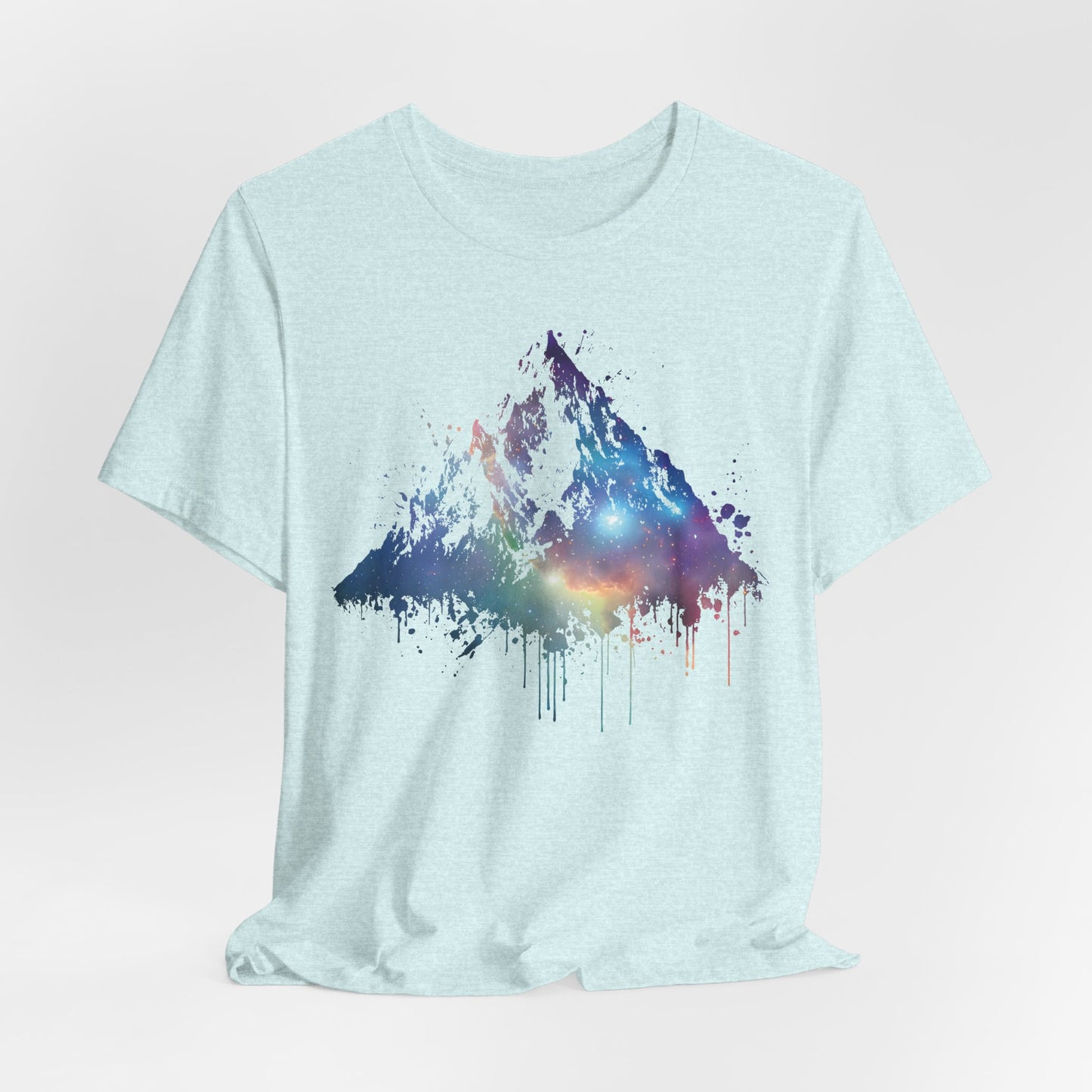 Space Mountain Watercolor Tee — Colorful Drip Peak Graphic T-Shirt