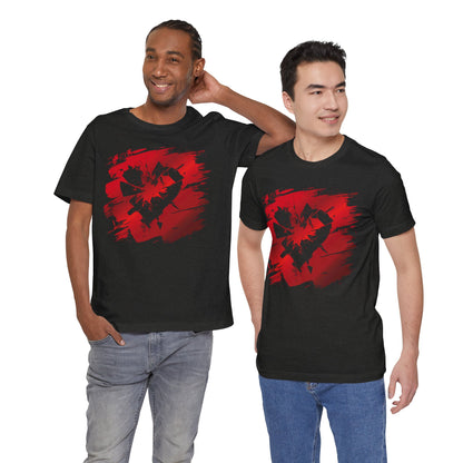 Broken Heart Brushstroke Tee — Distressed Red Heart Graphic Shirt