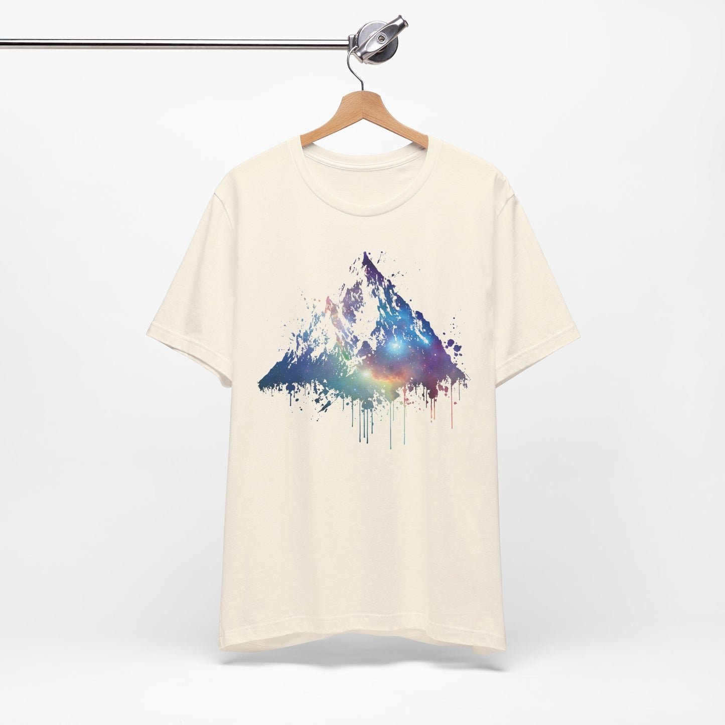 Space Mountain Watercolor Tee — Colorful Drip Peak Graphic T-Shirt