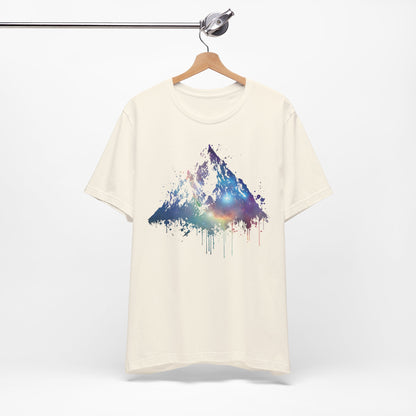 Space Mountain Watercolor Tee — Colorful Drip Peak Graphic T-Shirt