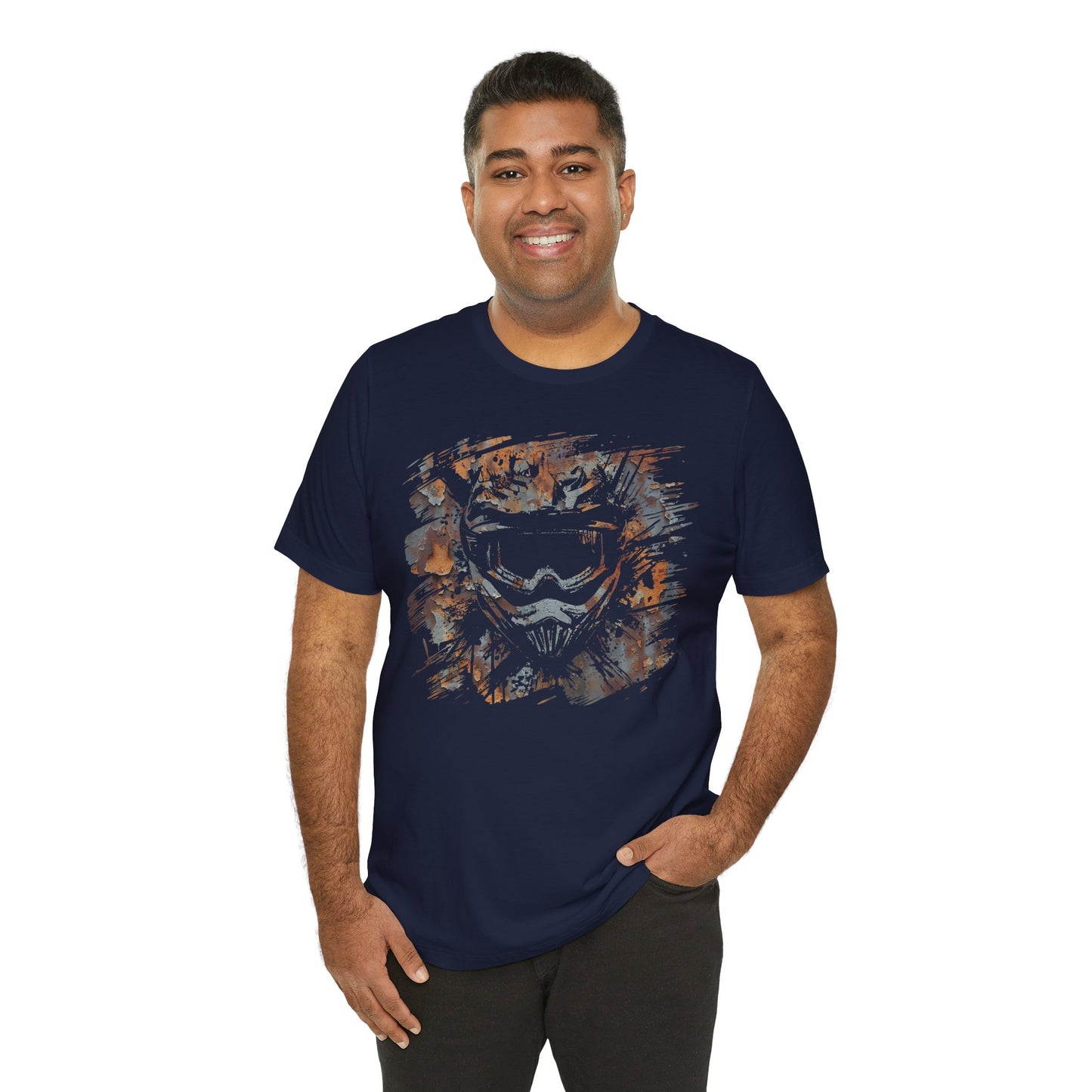 Motorcross Helmet T-Shirt — Distressed Brushstroke Animal Graphic Tee