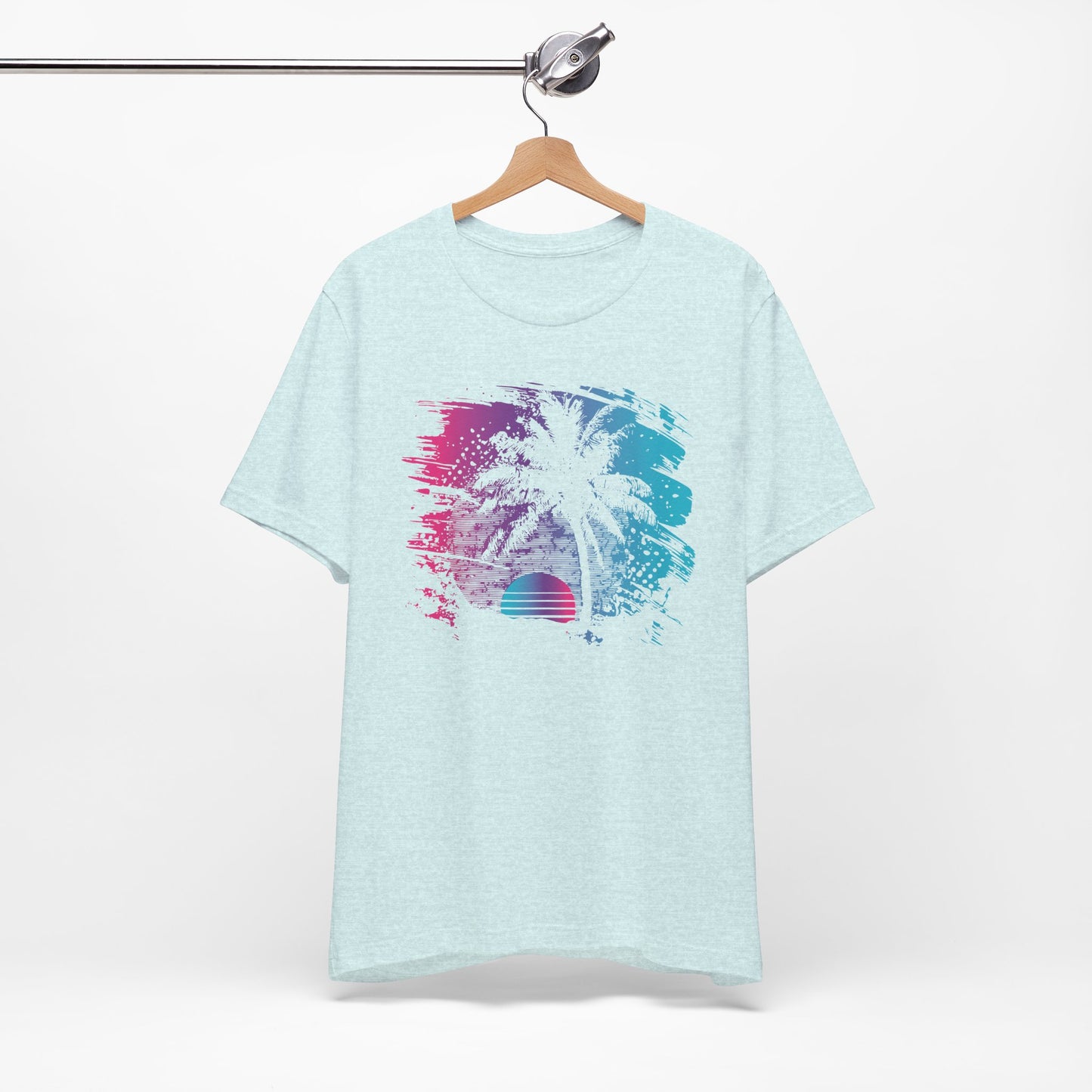Retro Palm Sunset Tee — Vintage Beach Palm Tree T-Shirt