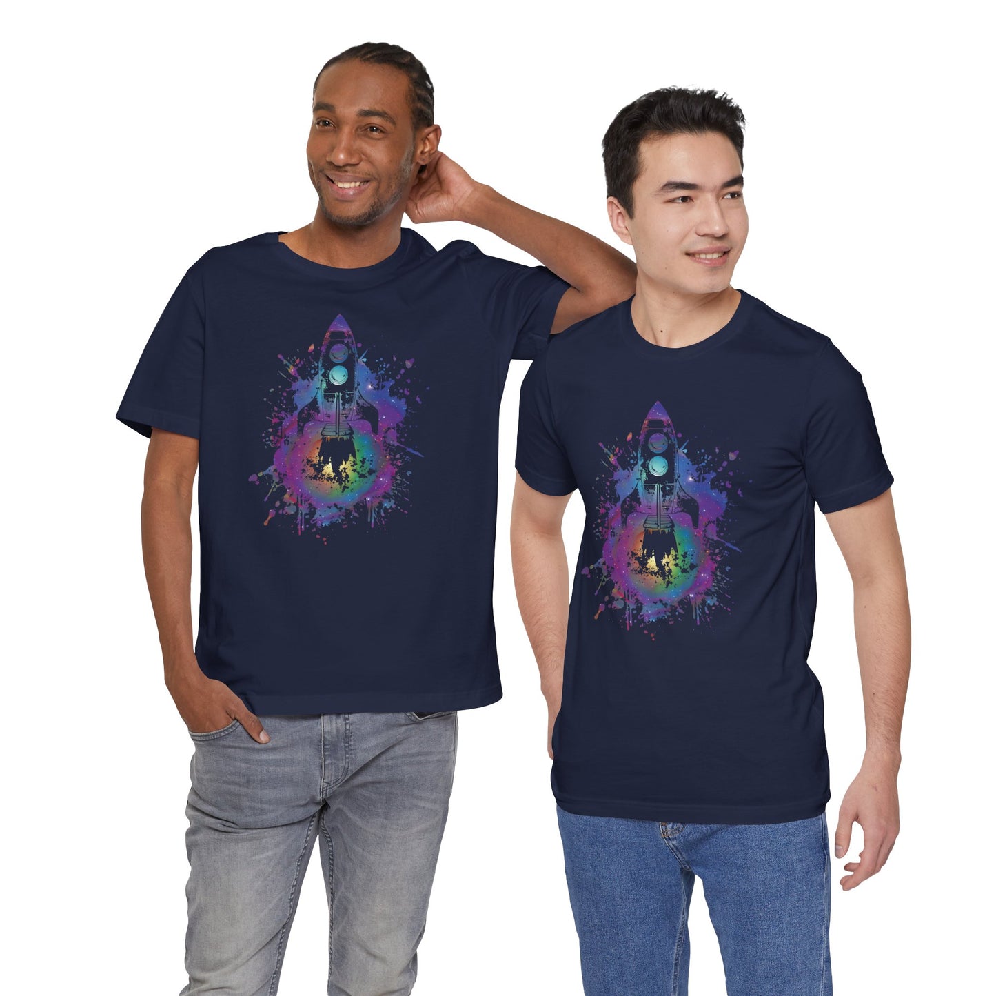 Rocket Ship T-Shirt — Colorful Space Launch Graphic Tee