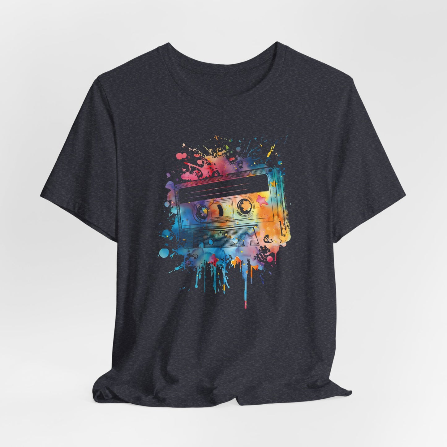Retro Watercolor Cassette Tape T-Shirt — Vintage Music Tee