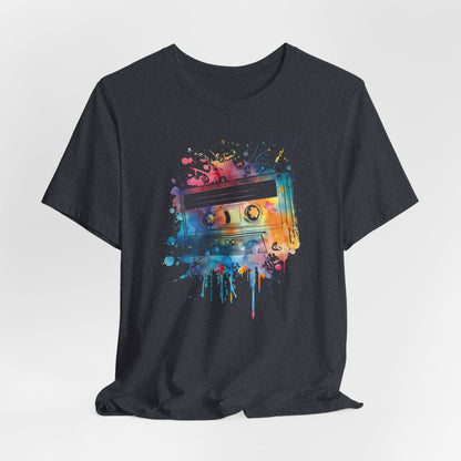 Retro Watercolor Cassette Tape T-Shirt — Vintage Music Tee
