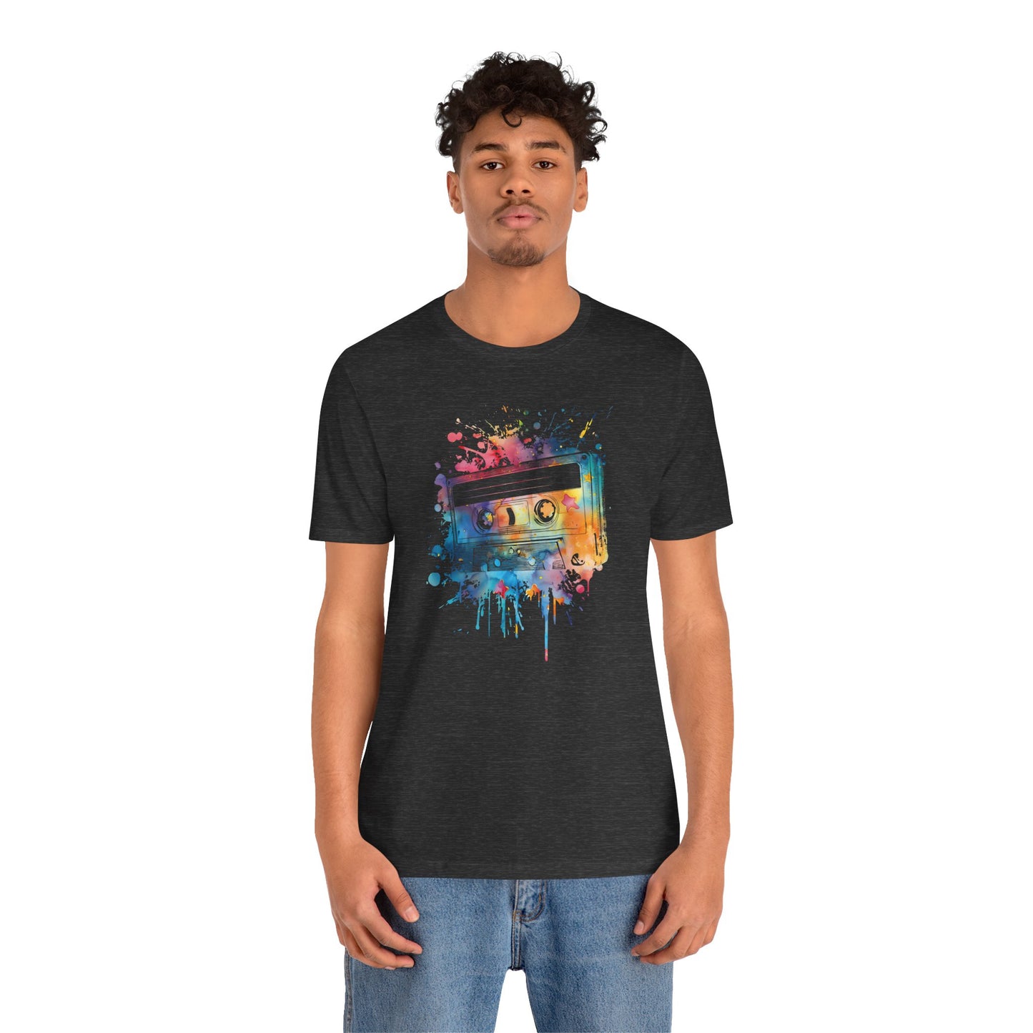 Retro Watercolor Cassette Tape T-Shirt — Vintage Music Tee