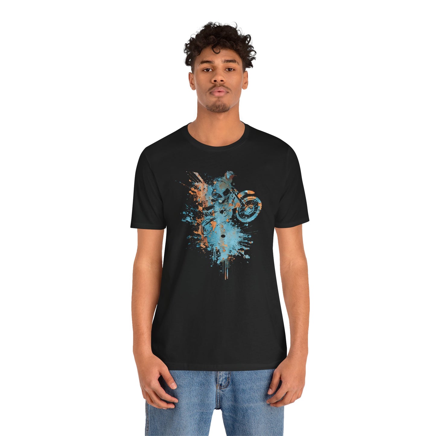 Motocross Splash Graphic Tee — Dirt Bike Rider Art T-Shirt