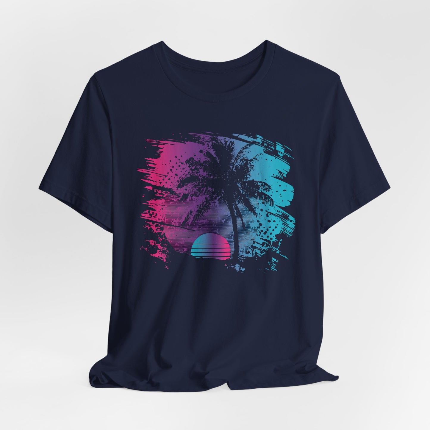 Retro Palm Sunset Tee — Vintage Beach Palm Tree T-Shirt