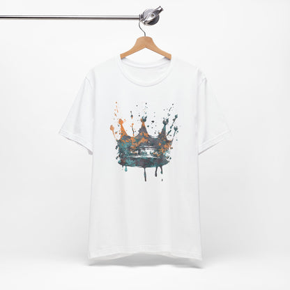 Weathered Kingdom T-Shirt — Watercolor Drip King Crown Graphic Tee