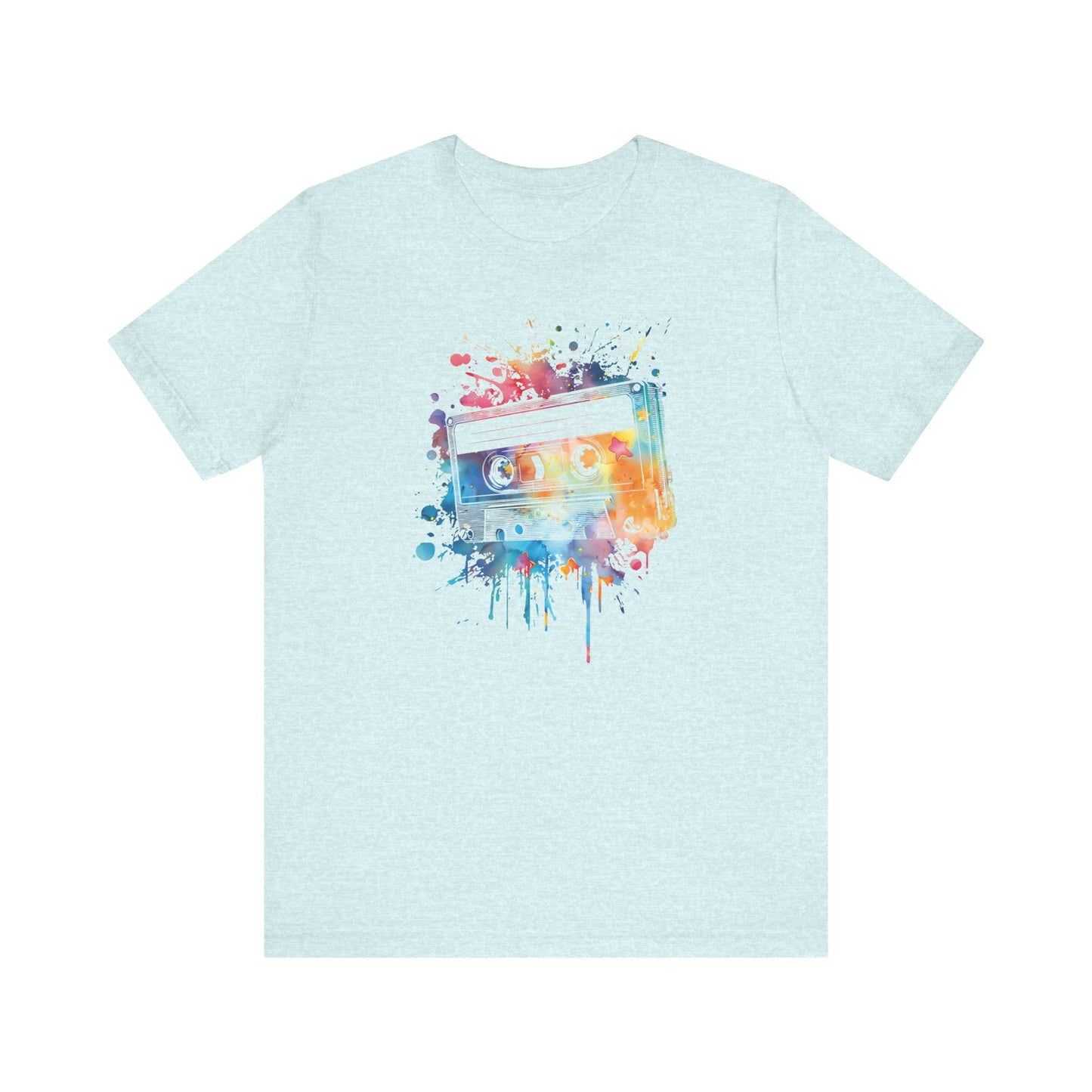 Retro Watercolor Cassette Tape T-Shirt — Vintage Music Tee