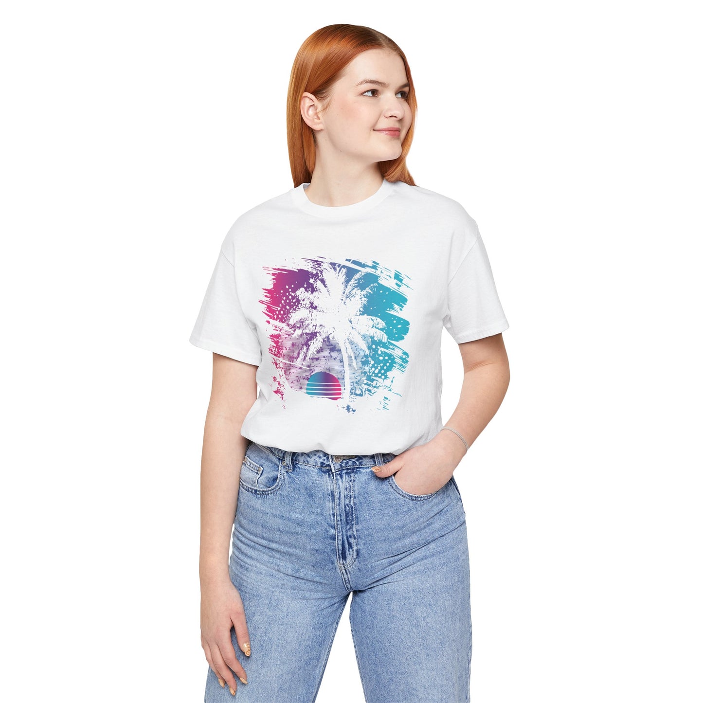Retro Palm Sunset Tee — Vintage Beach Palm Tree T-Shirt