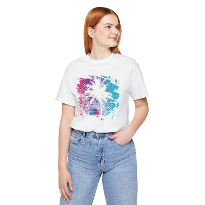 Retro Palm Sunset Tee — Vintage Beach Palm Tree T-Shirt