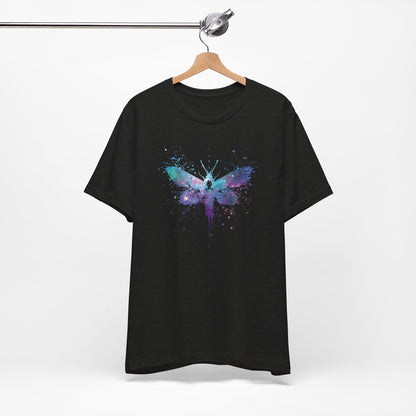Galaxy Moth Graphic Tee - Watercolor Splatter Butterfly T-Shirt
