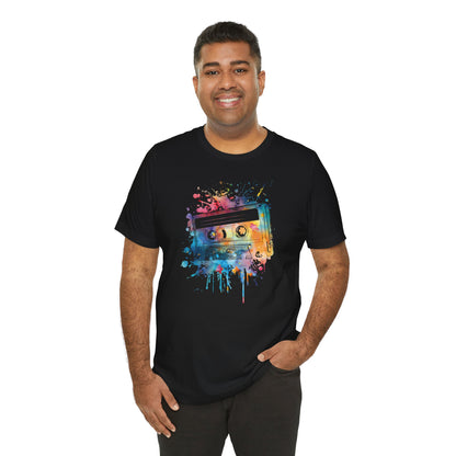Retro Watercolor Cassette Tape T-Shirt — Vintage Music Tee