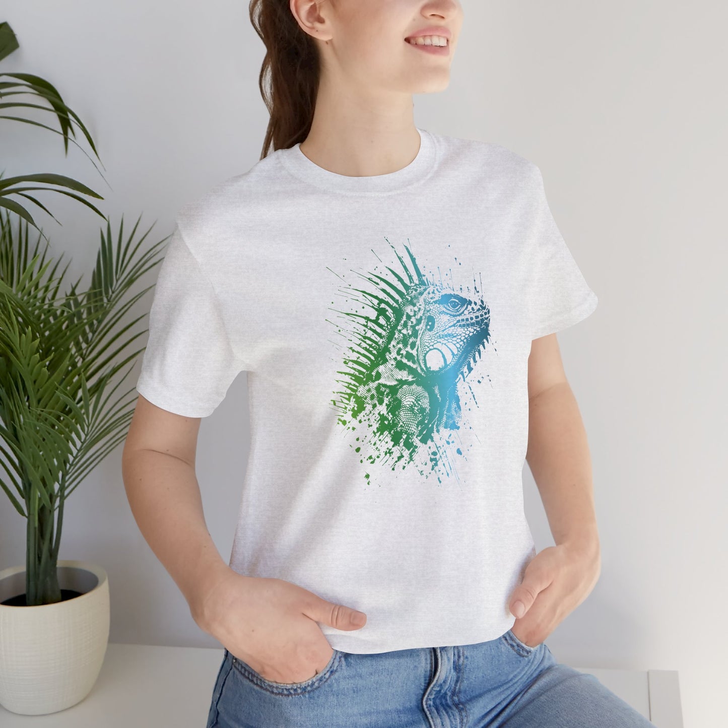 Iguana Splash T‑Shirt — Watercolor Reptile Graphic Tee