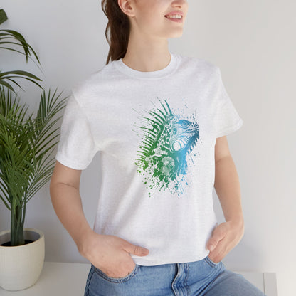 Iguana Splash T‑Shirt — Watercolor Reptile Graphic Tee