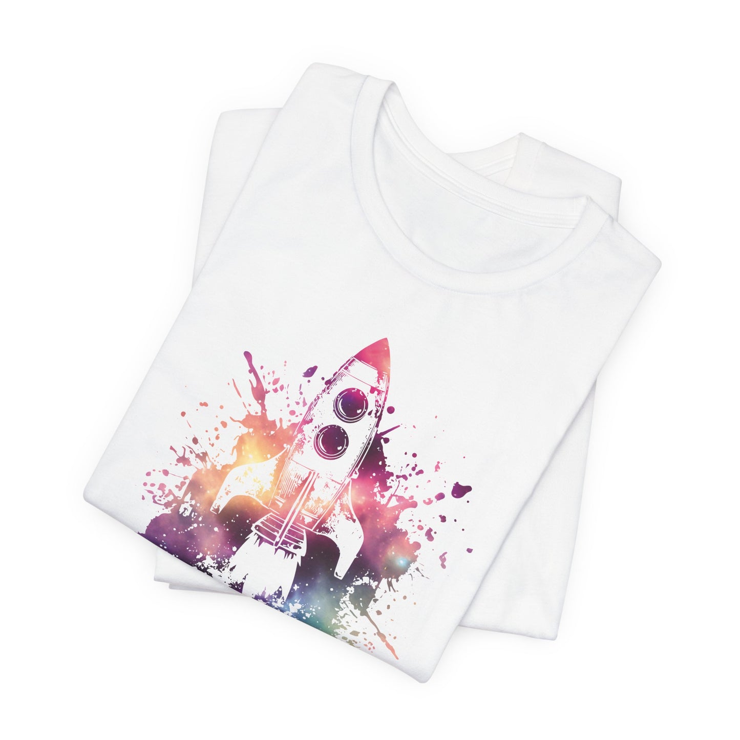 Rocket Ship T-Shirt — Colorful Space Launch Graphic Tee