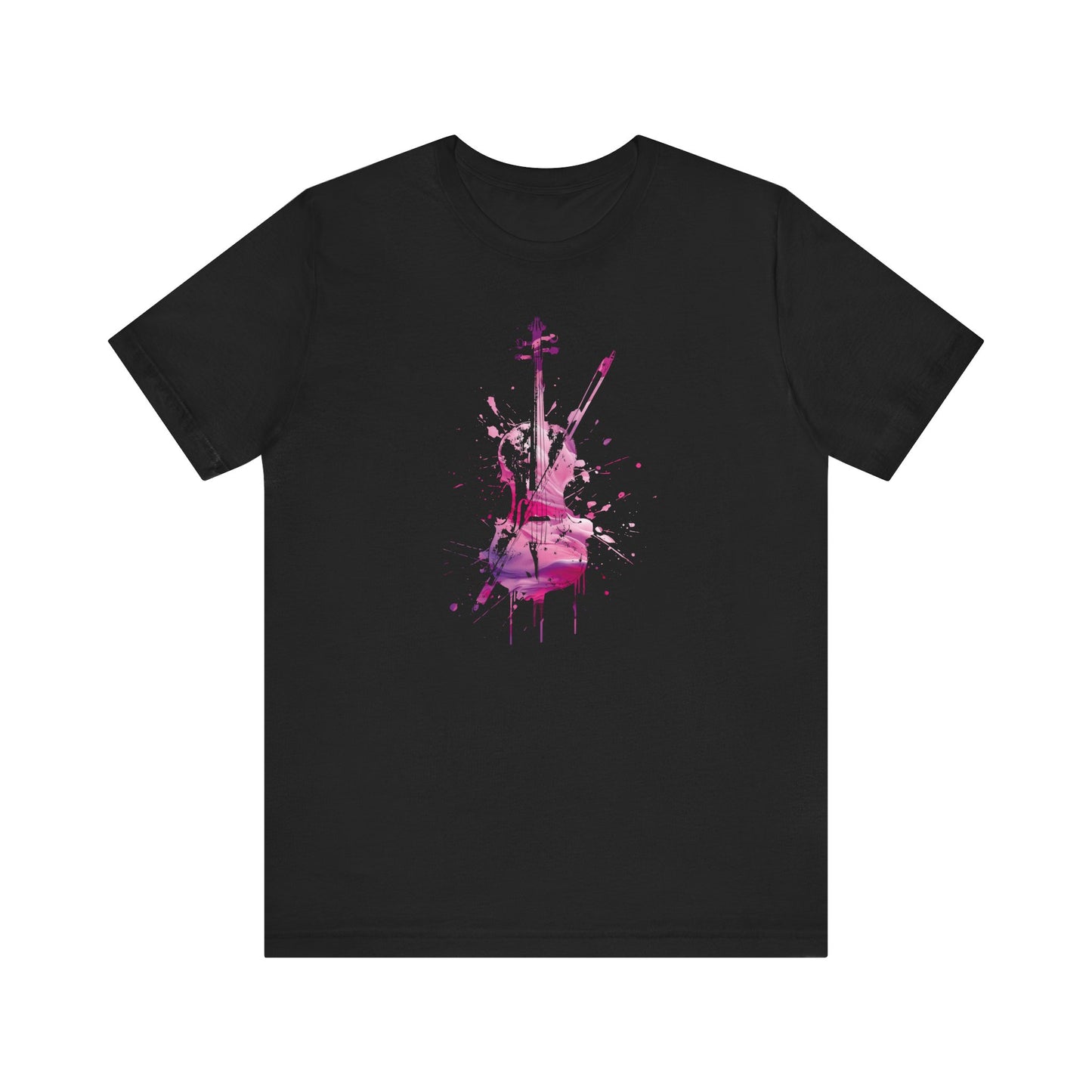 T-Shirt — Pink Watercolor Violin/Cello Graphic Tee