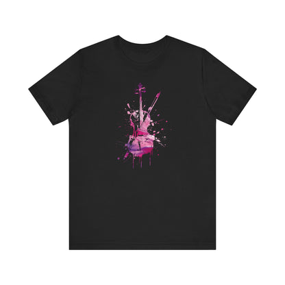 T-Shirt — Pink Watercolor Violin/Cello Graphic Tee