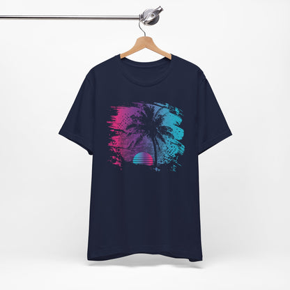 Retro Palm Sunset Tee — Vintage Beach Palm Tree T-Shirt