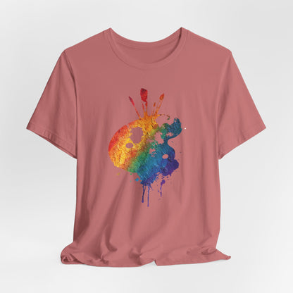 Watercolor Paint Palette T-Shirt — Rainbow Artist Tee