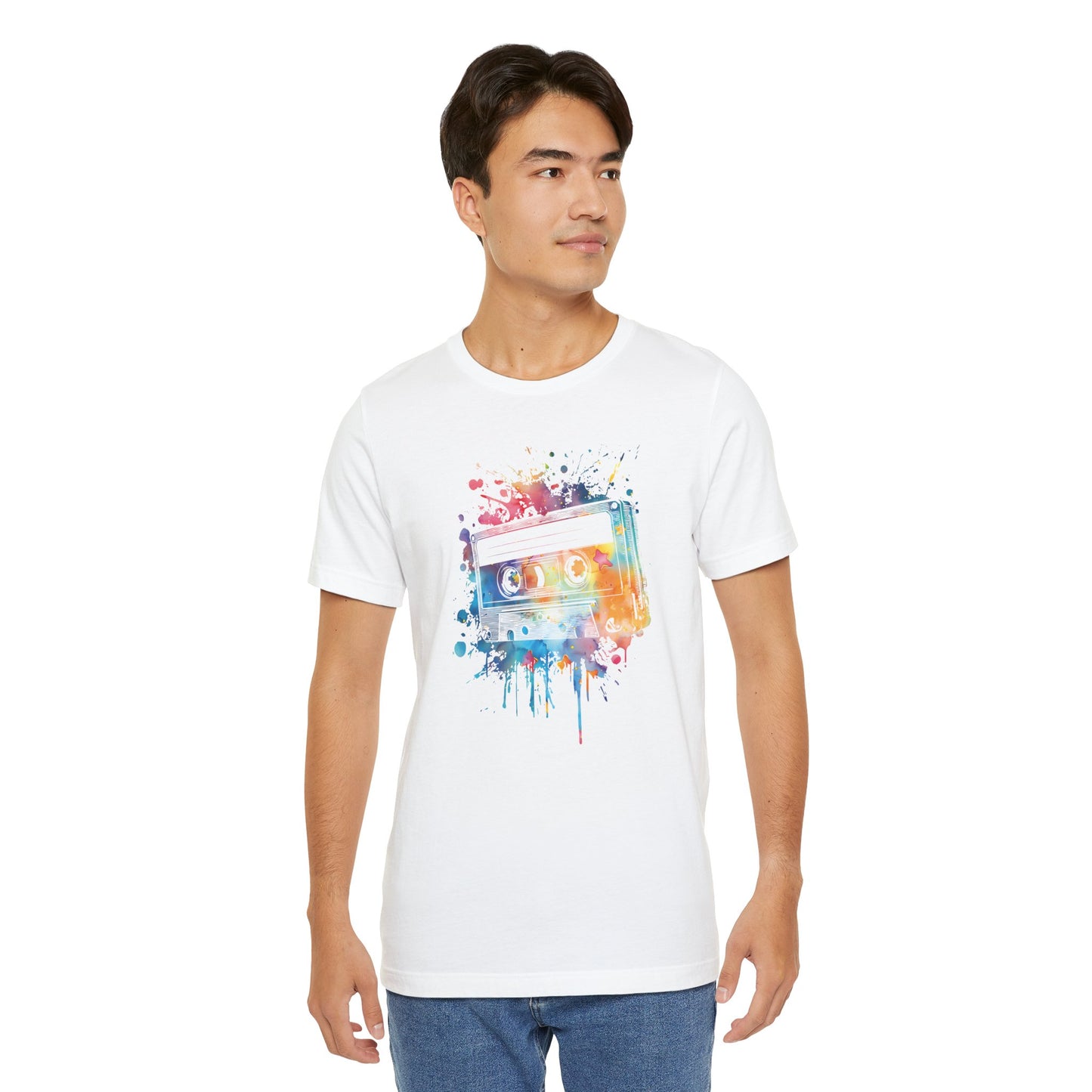 Retro Watercolor Cassette Tape T-Shirt — Vintage Music Tee