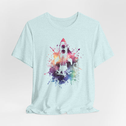 Rocket Ship T-Shirt — Colorful Space Launch Graphic Tee