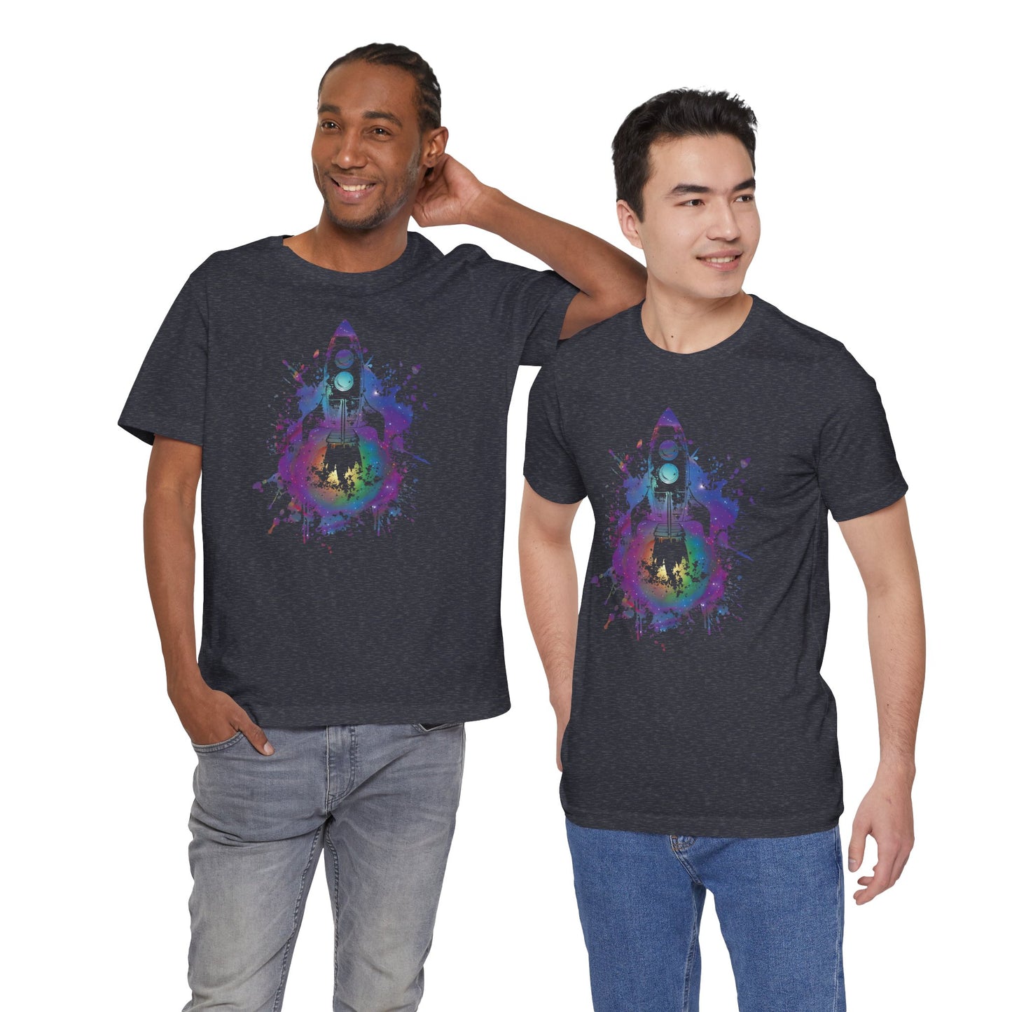Rocket Ship T-Shirt — Colorful Space Launch Graphic Tee