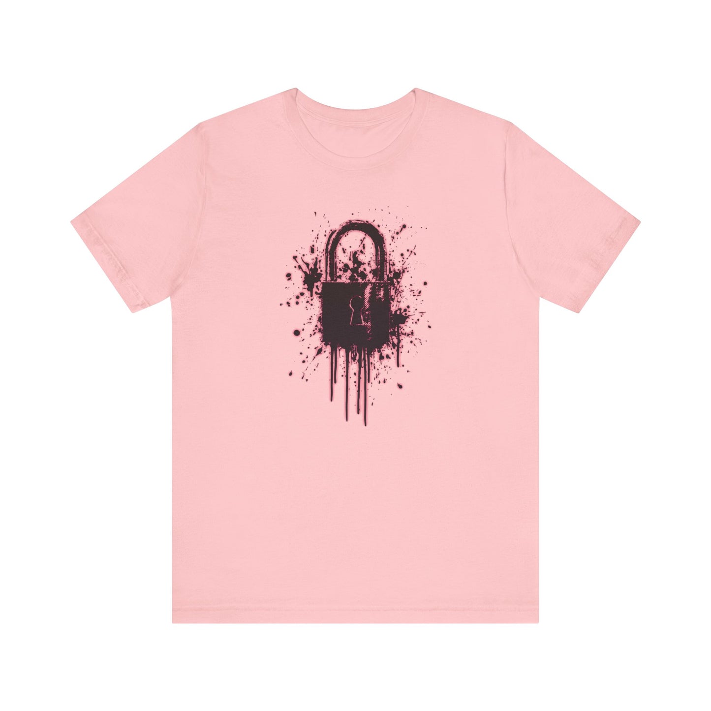 Locked Up Graphic Tee — Dark Splatter Lock Design