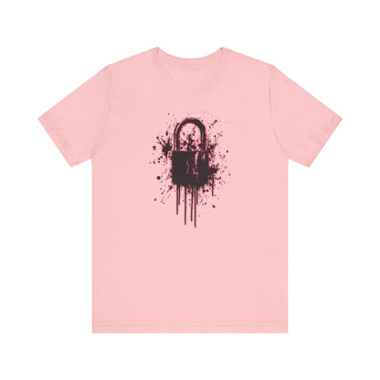 Locked Up Graphic Tee — Dark Splatter Lock Design