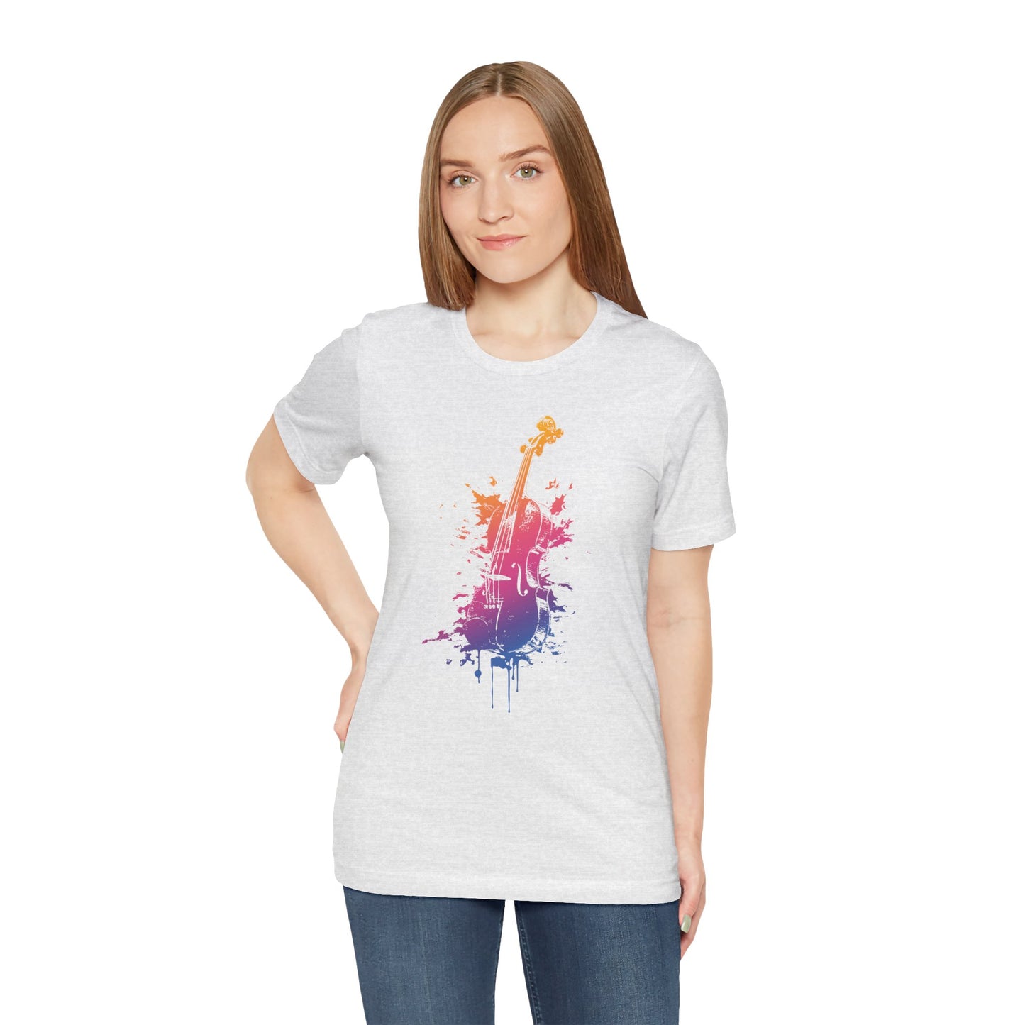 Colorful Violin Splash T-Shirt — Watercolor Musician Tee for Violinists & Music Lovers