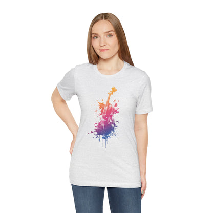 Colorful Violin Splash T-Shirt — Watercolor Musician Tee for Violinists & Music Lovers