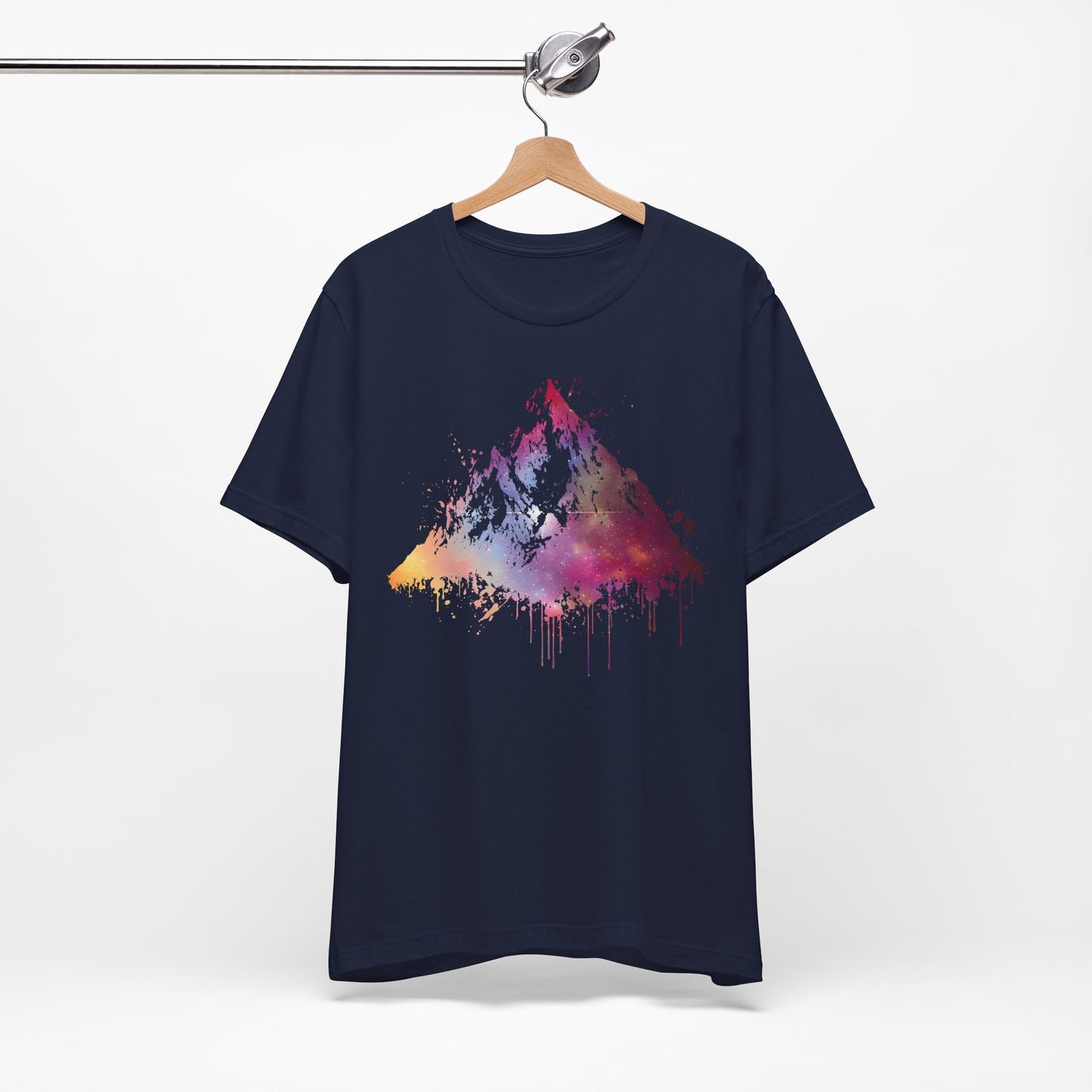 Space Mountain Watercolor Tee — Colorful Drip Peak Graphic T-Shirt