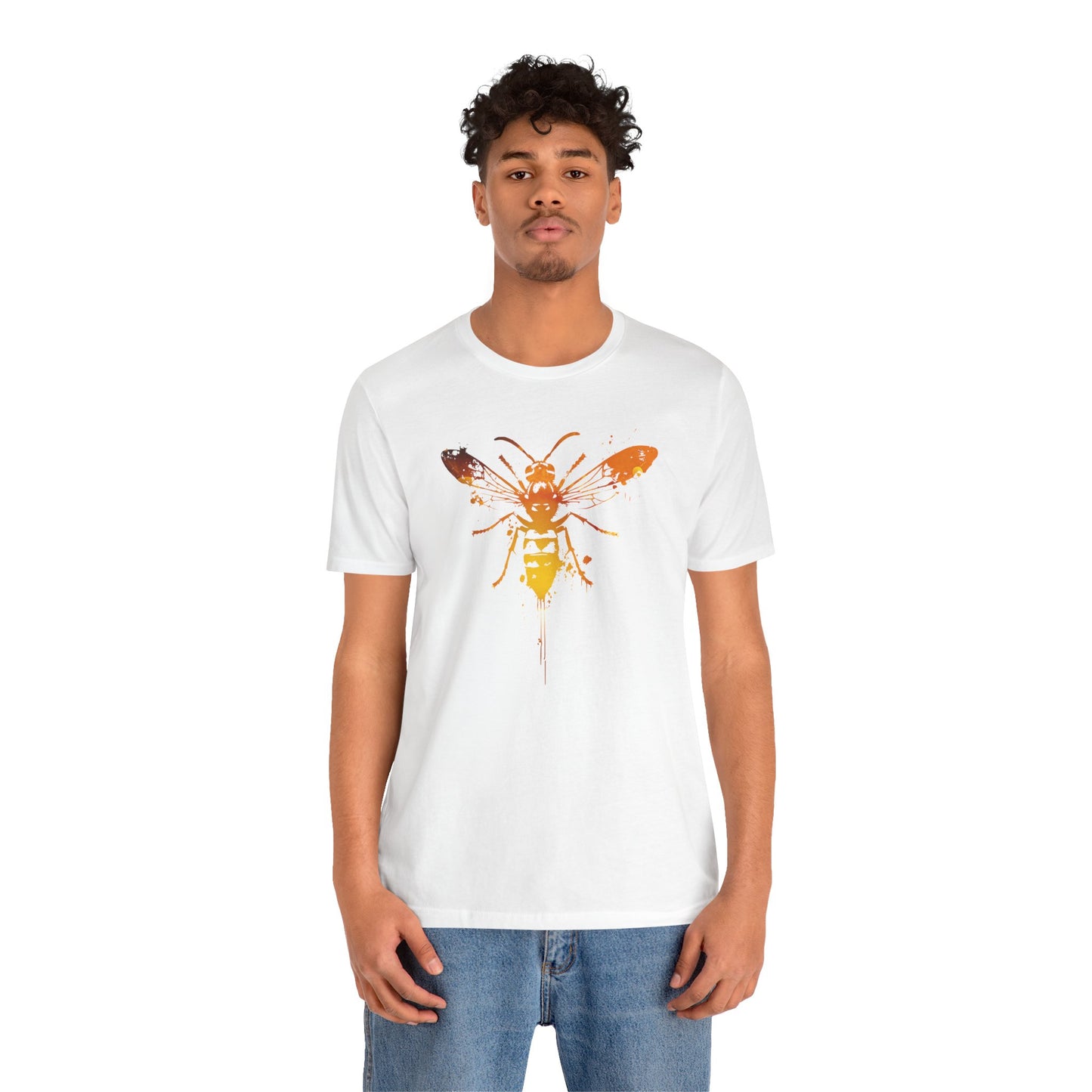 Sting Like a Bee Graphic Tee — Orange Watercolor Bee Shirt