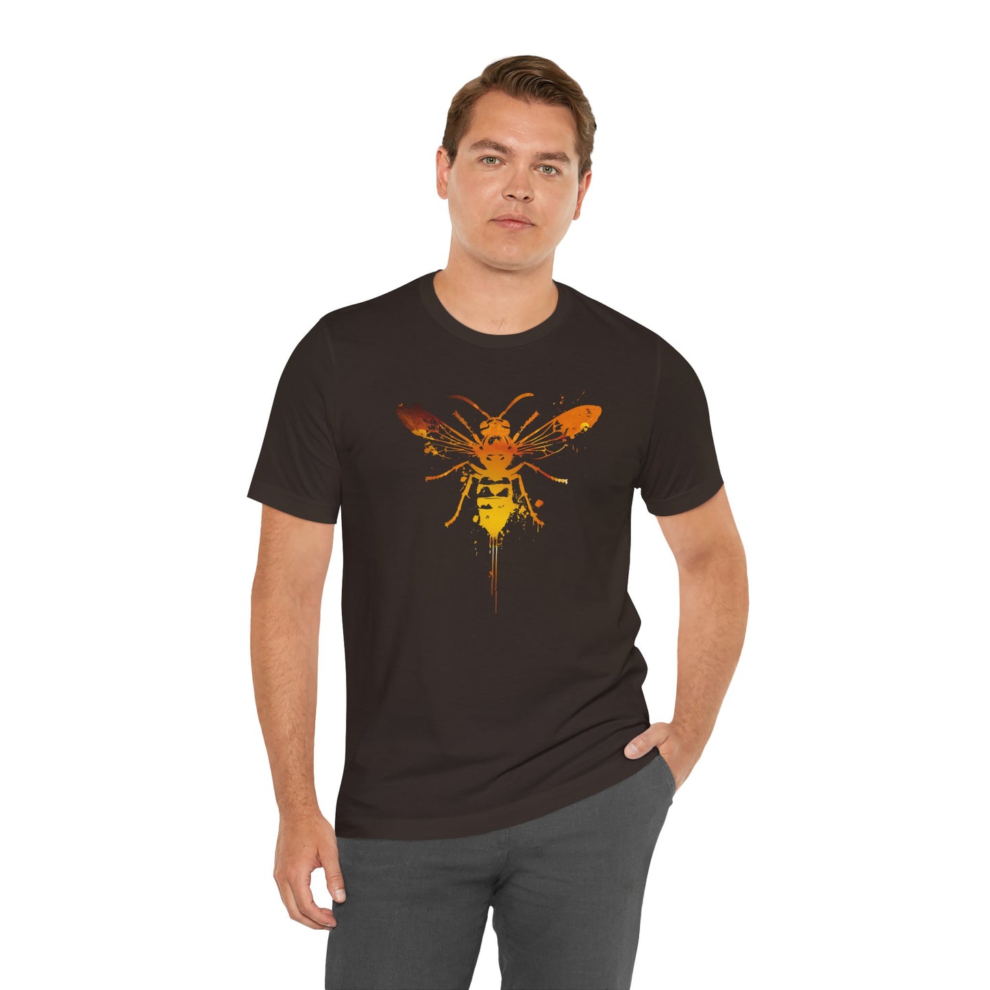 Sting Like a Bee Graphic Tee — Orange Watercolor Bee Shirt