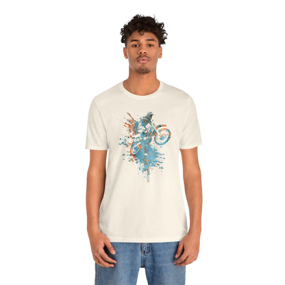 Motocross Splash Graphic Tee — Dirt Bike Rider Art T-Shirt