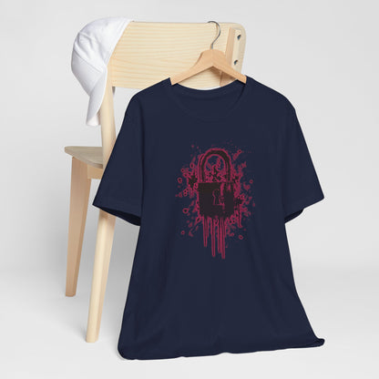 Locked Up Graphic Tee — Dark Splatter Lock Design