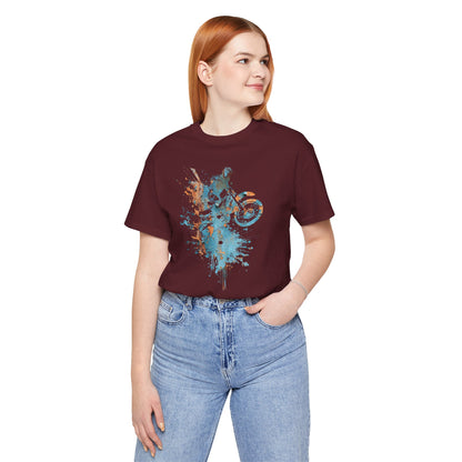 Motocross Splash Graphic Tee — Dirt Bike Rider Art T-Shirt