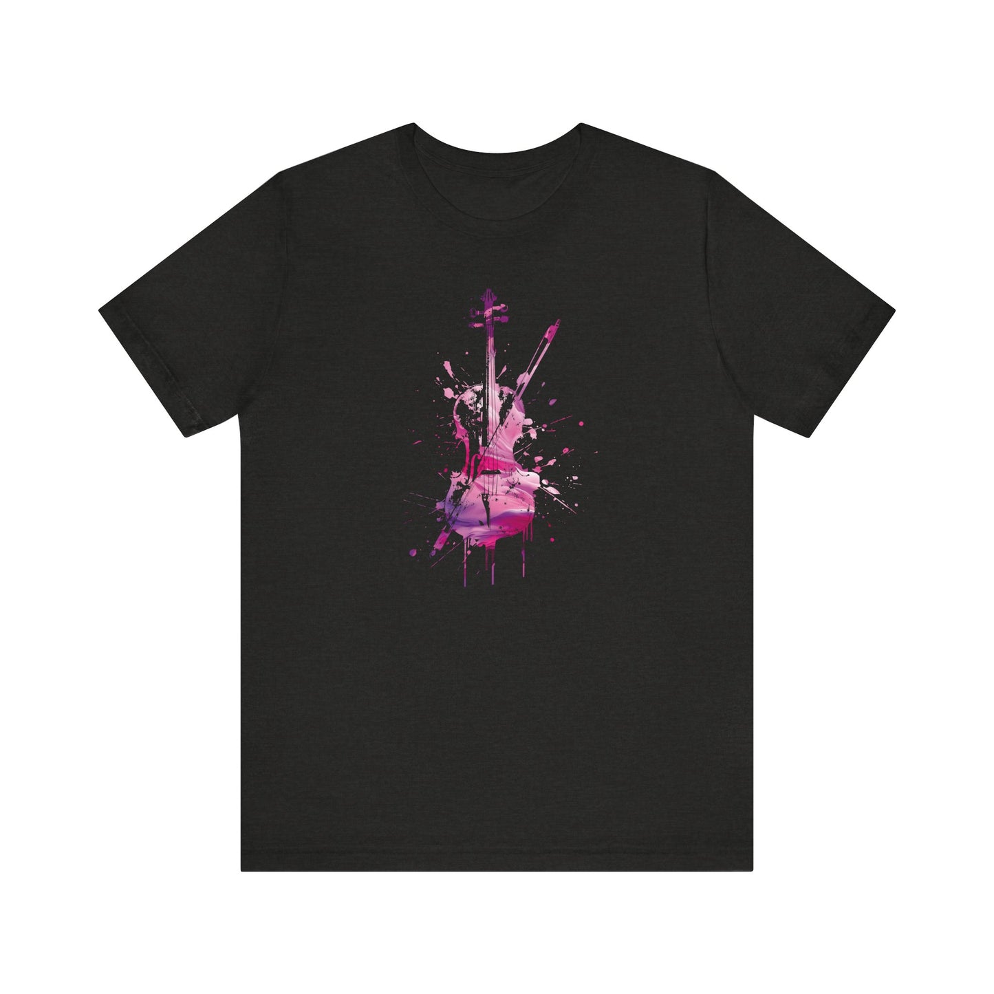 T-Shirt — Pink Watercolor Violin/Cello Graphic Tee