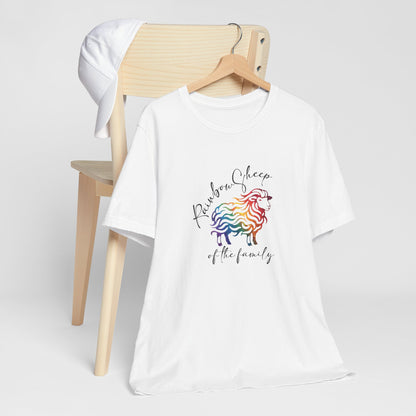 Rainbow Sheep T-Shirt — "Rainbow Sheep of the Family" Cute Pastel Graphic Tee