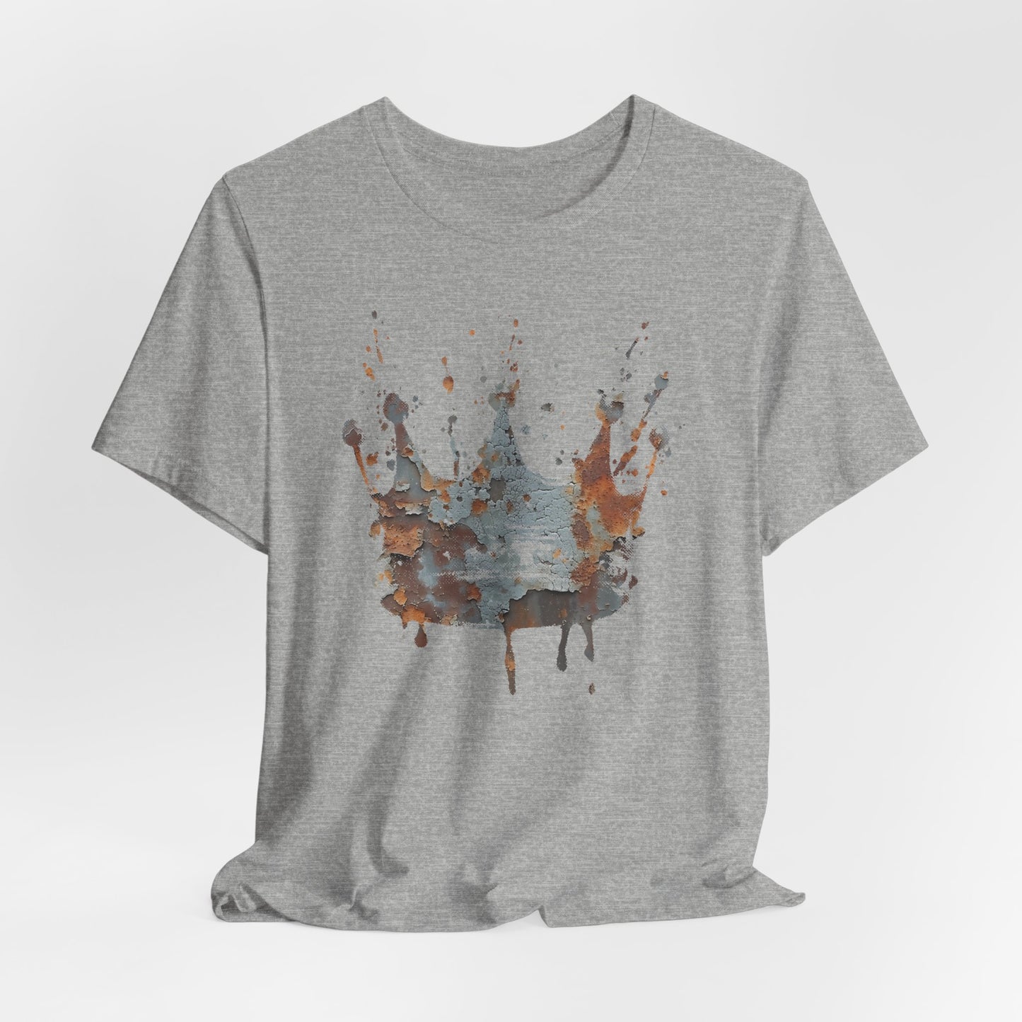 Weathered Kingdom T-Shirt — Watercolor Drip King Crown Graphic Tee