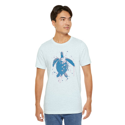 Blue Neon Sea Turtle T-Shirt — Ocean Beach Beachwear Tee