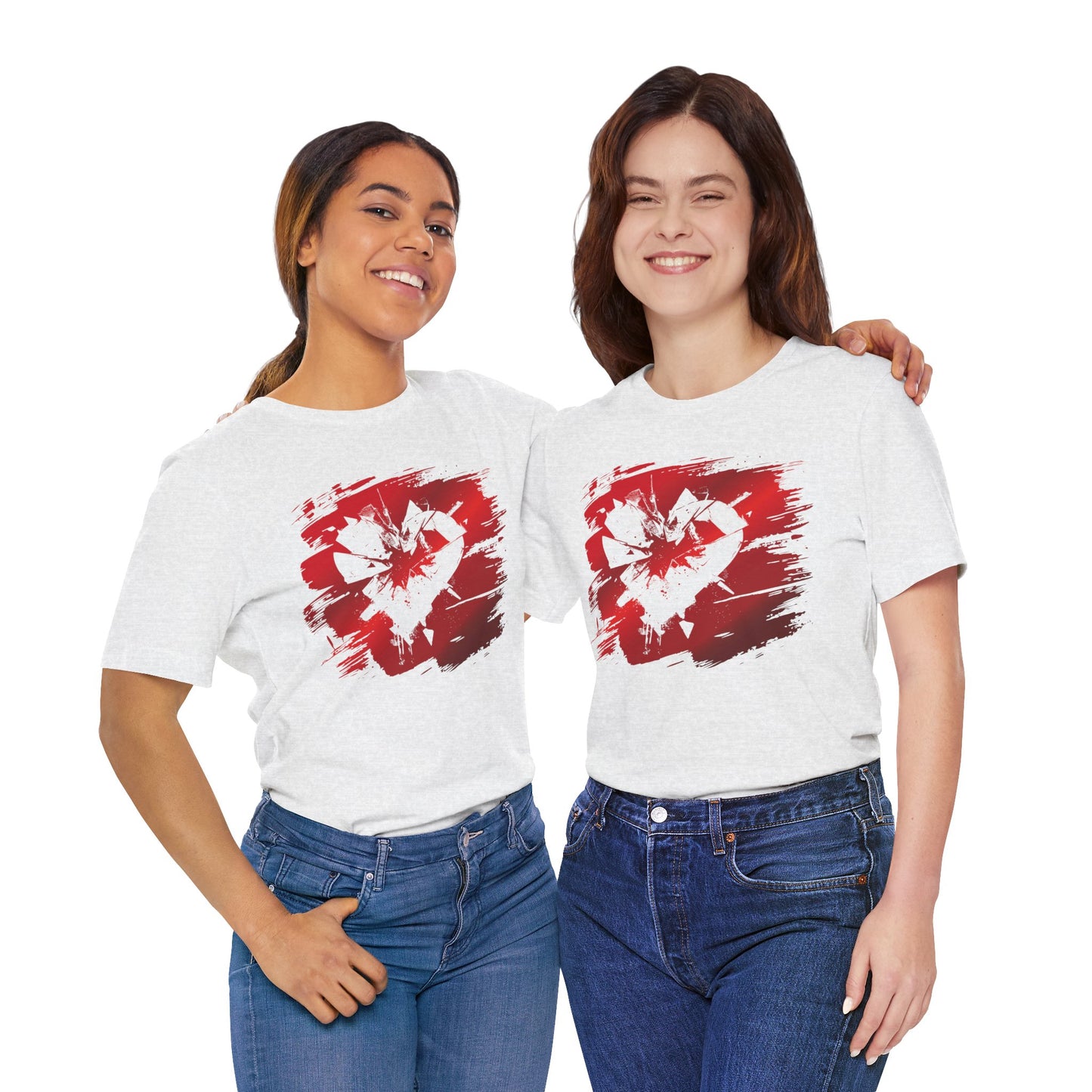 Broken Heart Brushstroke Tee — Distressed Red Heart Graphic Shirt