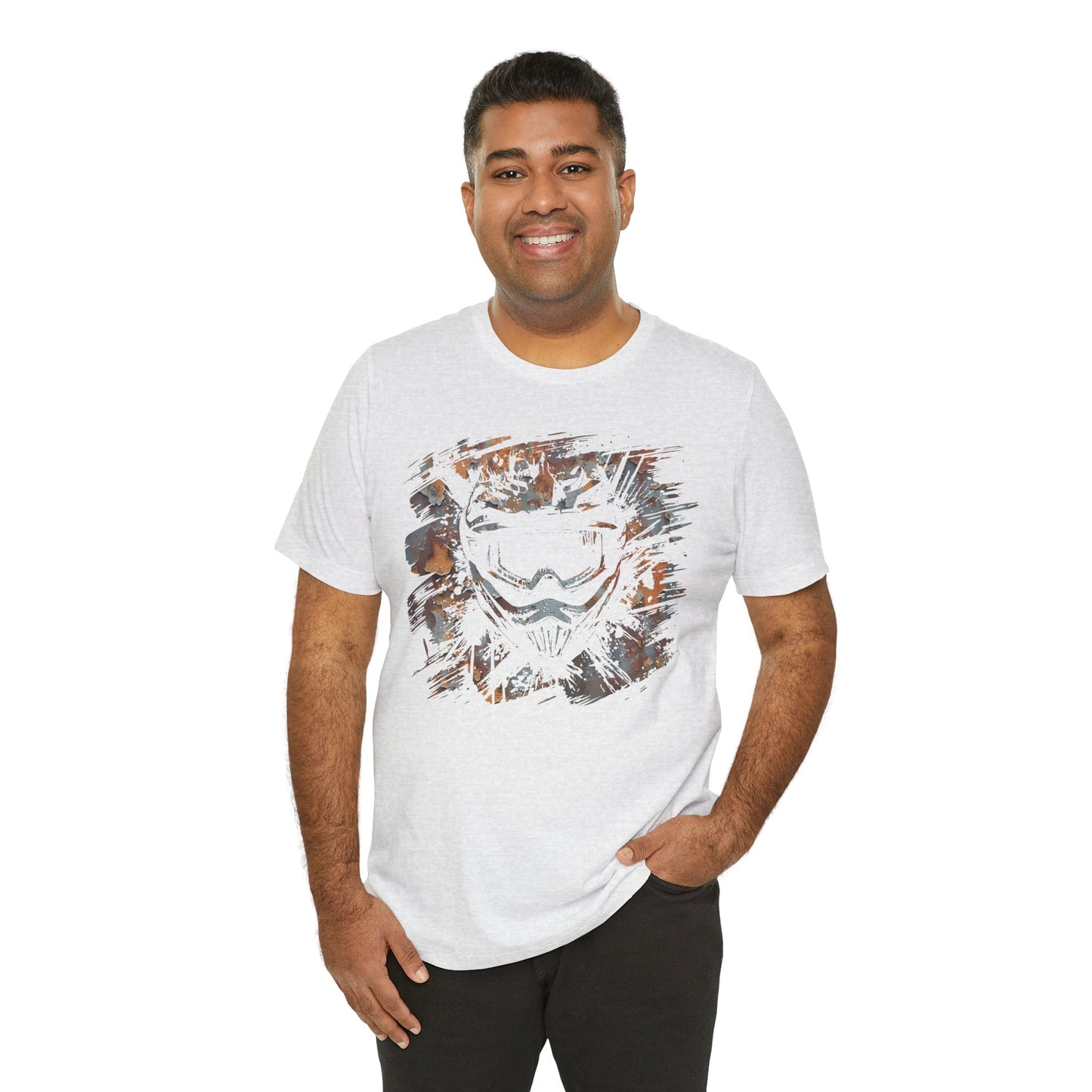Motorcross Helmet T-Shirt — Distressed Brushstroke Animal Graphic Tee