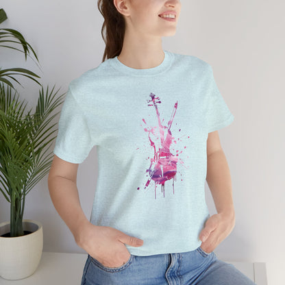 T-Shirt — Pink Watercolor Violin/Cello Graphic Tee