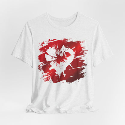 Broken Heart Brushstroke Tee — Distressed Red Heart Graphic Shirt