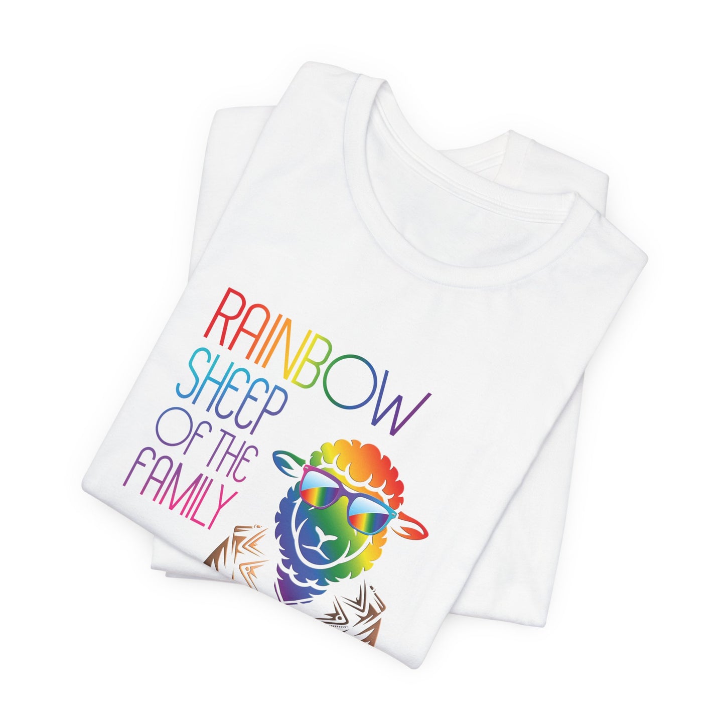 Rainbow Sheep of the Family T-Shirt — Colorful Pride Graphic Tee
